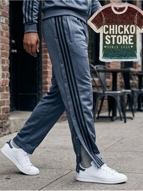 Adidas Men's Athletics ID Snap Track Pants Trace Blue BR3285 Size M Tear Away